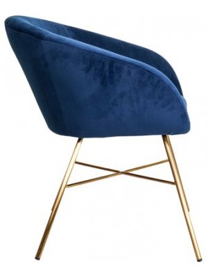 Кресло Amur велюр синий / золото
