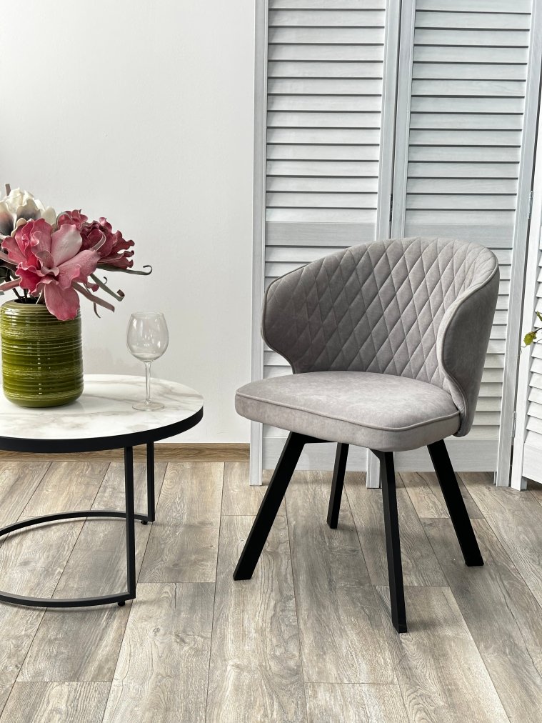 Кресло Skat велюр серый B22 / черный