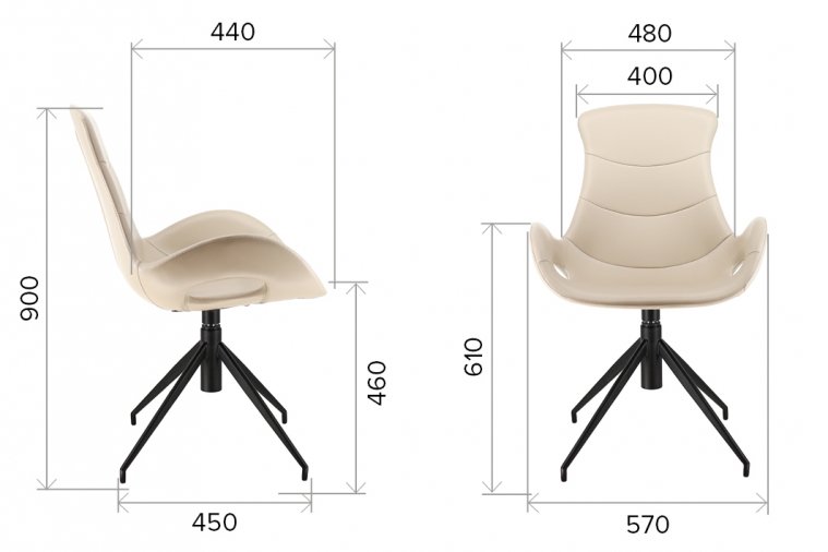 Обеденное кресло Everprof Freedom экокожа бежевый