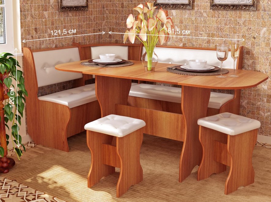 Кухонный уголок Жасмин ольха / жемчуг