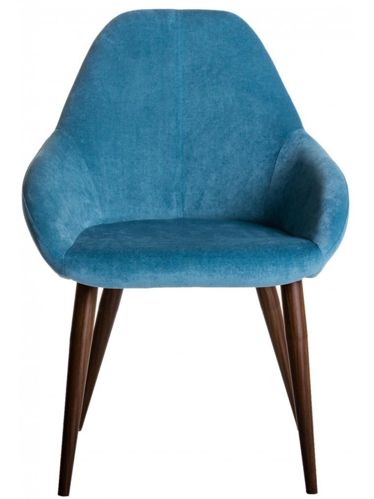 Кресло Kent блю / тёмный орех