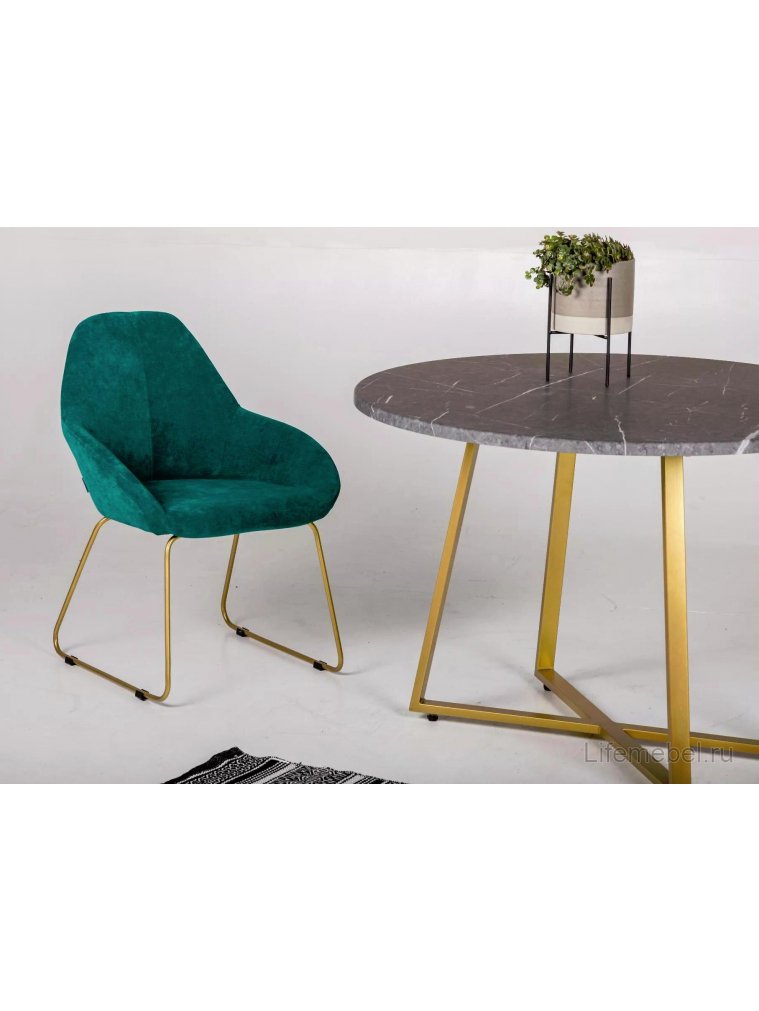 Кресло Kent Линк изумрудное / золотое