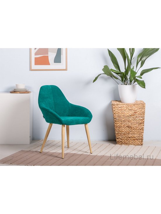 Кресло Kent изумрудный / натуральный дуб