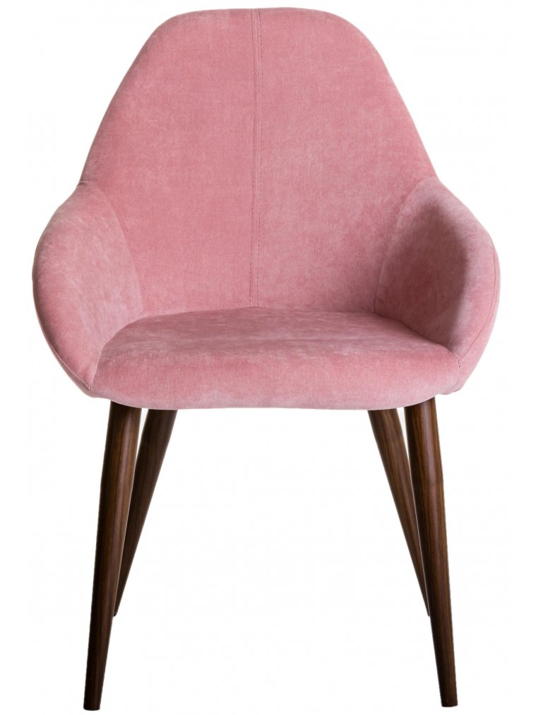 Кресло Kent розовое / тёмный орех