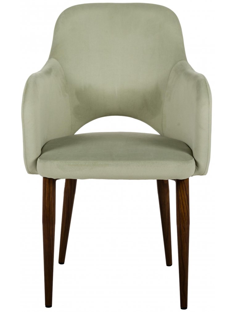 Кресло Ledger Эко фисташковое / тёмный орех