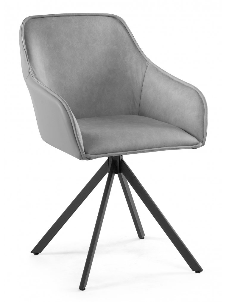 Кресло Лесли крутящееся серое / черное