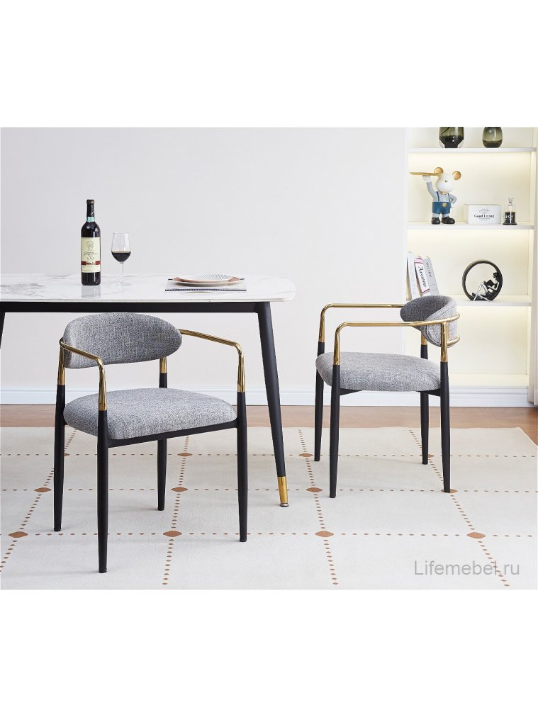 Кресло Lord gray / black / gold