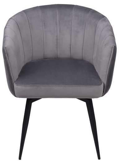 Кресло Melon серый велюр / черное