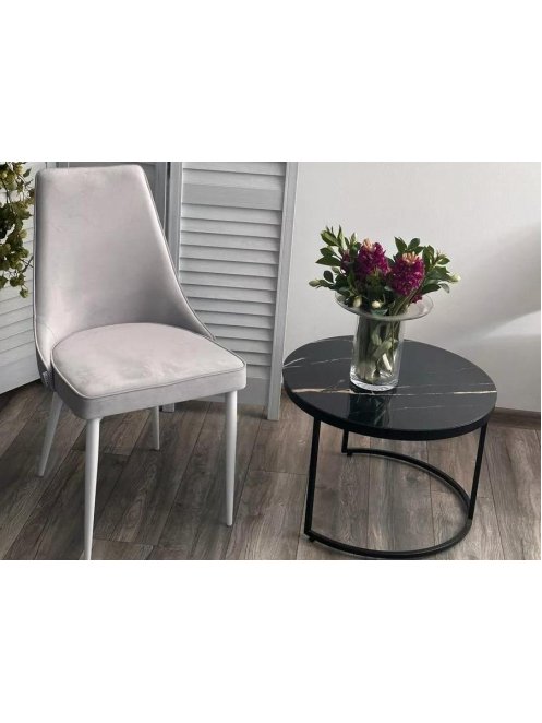 Кресло Nepal-P BM-4 велюр светло-серый / белый каркас