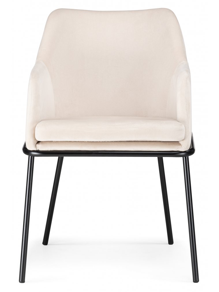 Кресло Охаши кремовый / черный глянец