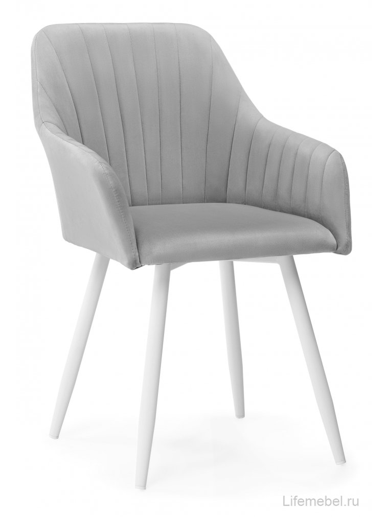 Кресло Слэм крутящееся светло-серое / белое