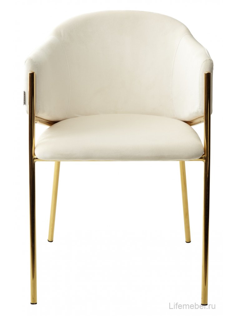Кресло Dill велюр momo-01 молочный / золотой