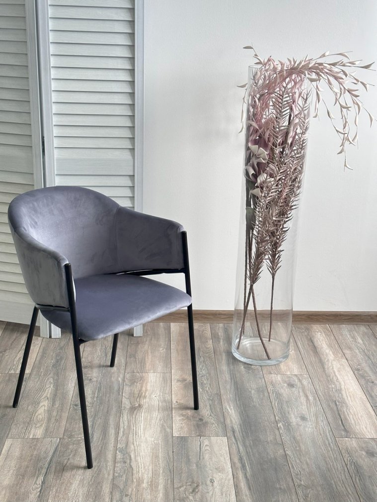 Кресло Дилл Дилл велюр H-14 серый / черный