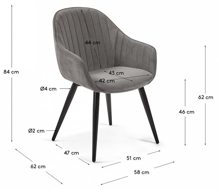 Кресло Herbert серый