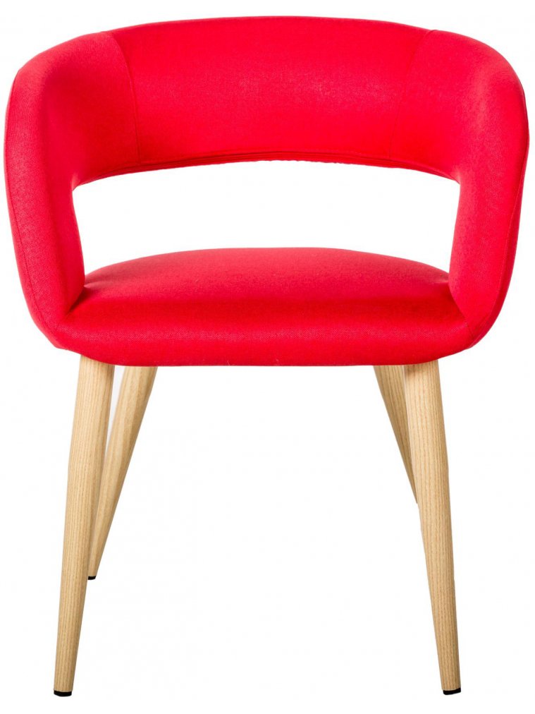 Кресло Hugs красный / натуральный дуб