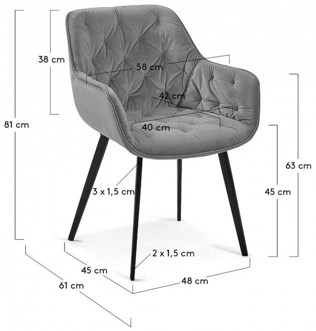 Кресло Mulder синий