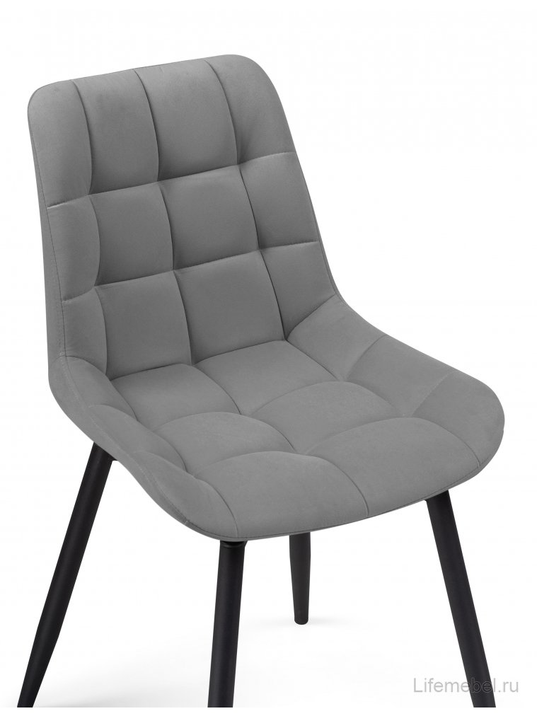 Стул на металлокаркасе Челси К крутящийся темно-серый / черный