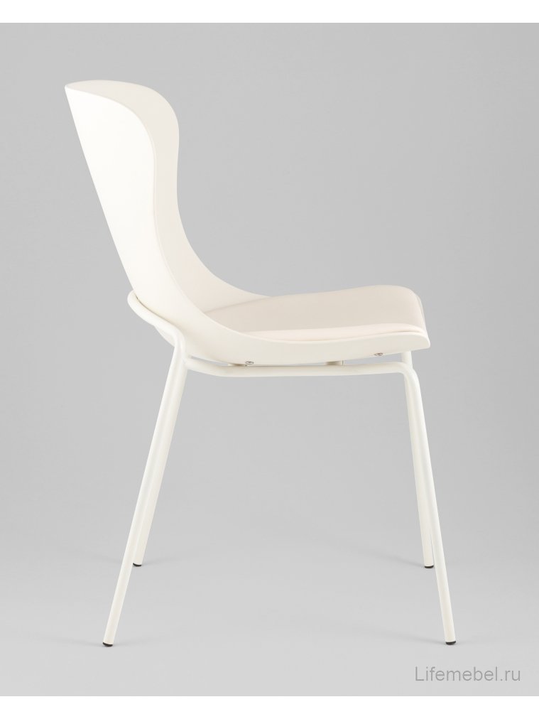 Стул на металлокаркасе Shaya с подушкой молочный