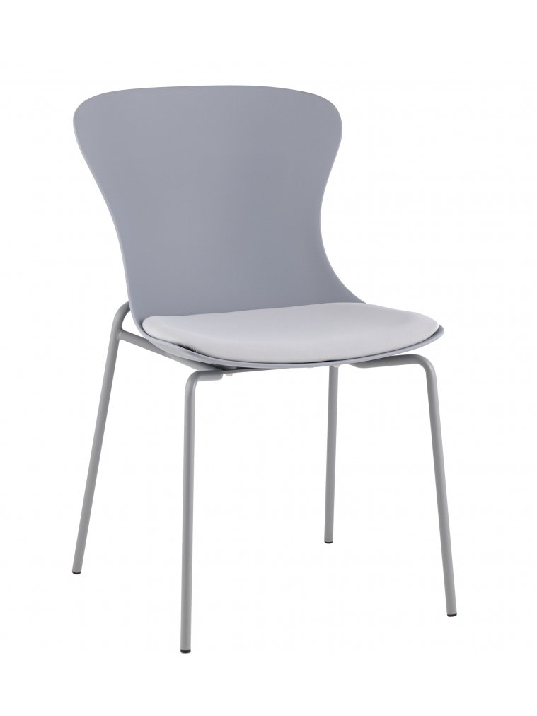 Стул на металлокаркасе Элиша с подушкой серый