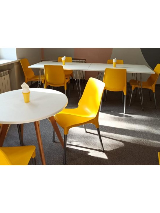 Пластиковый стул SHT-S75-1 желтый1 / хром лак