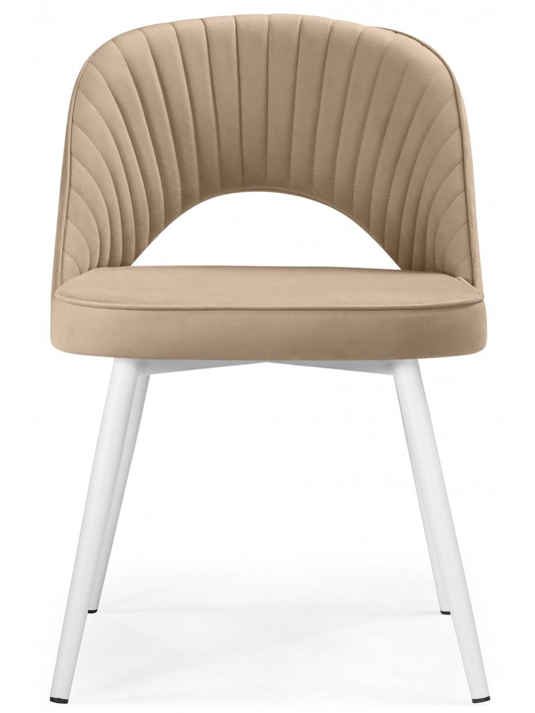 Стул на металлокаркасе Сандвикен бежевый (velutto 05) / белый