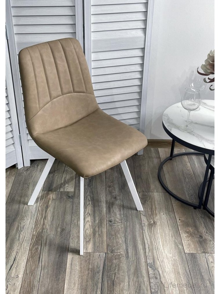 Стул Ashton RU-18 темно-бежевый винтаж / белый