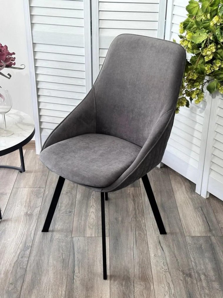 Стул на металлокаркасе Casa велюр темно-серый B28 / черный