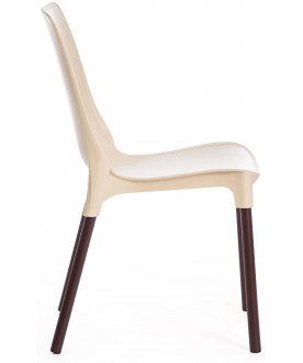 Дизайнерский стул Genius mod 75 бежевый / коричневый