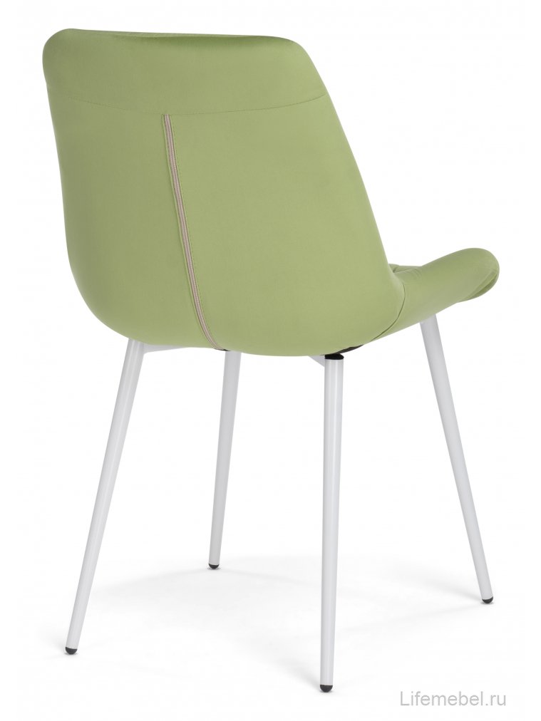 Стул на металлокаркасе Гояр confetti green / белый глянец