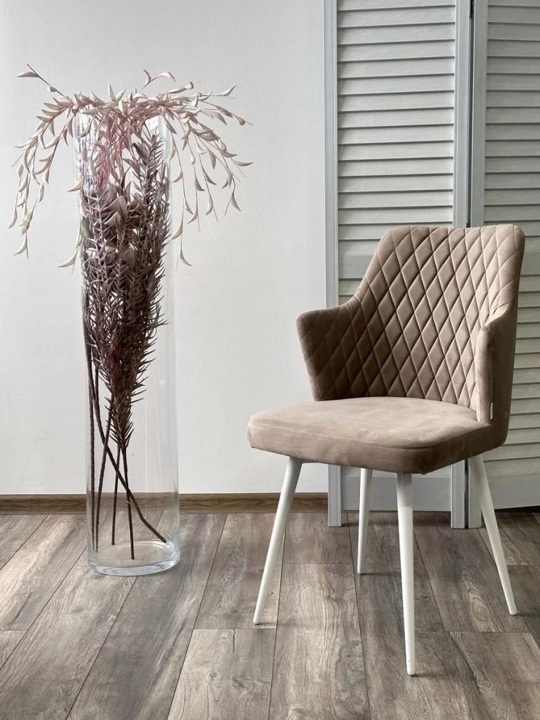 Стул на металлокаркасе Herman латте #25 / белый