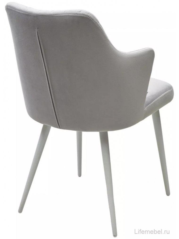 Стул на металлокаркасе Herman велюр BM-4 светло-серый / белый