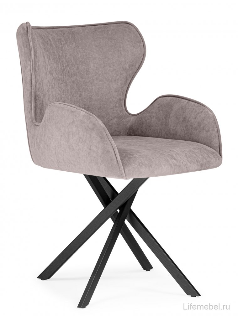 Стул на металлокаркасе Карлайл латте brendy smoke 04 / черный