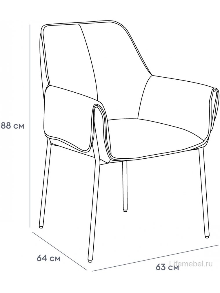 Стул на металлокаркасе Minotti серый / черный