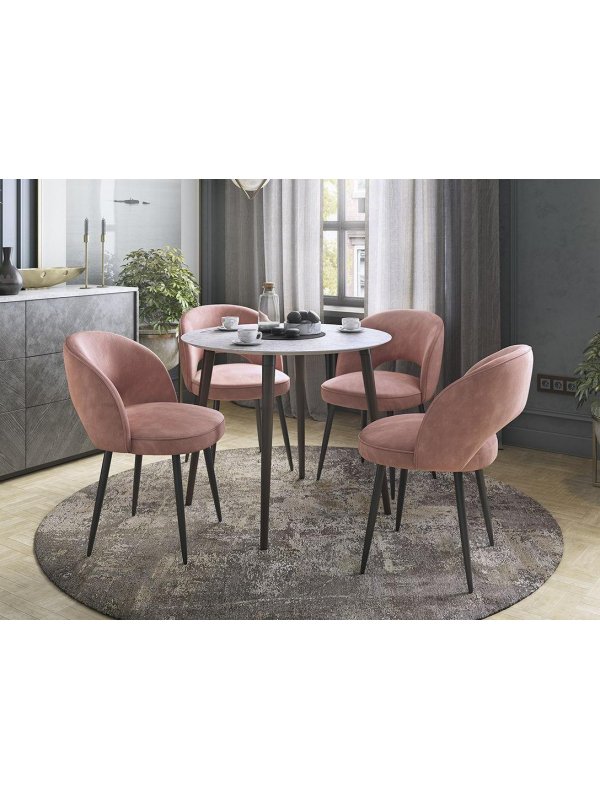 Стул на металлокаркасе Моли велюр вереск / черный