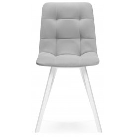 Стул на металлокаркасе Чилли светло-серый (teddy 022) / белый каркас