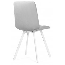 Стул на металлокаркасе Чилли светло-серый (teddy 022) / белый каркас