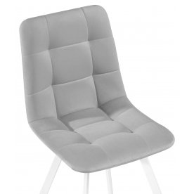 Стул на металлокаркасе Чилли светло-серый (teddy 022) / белый каркас