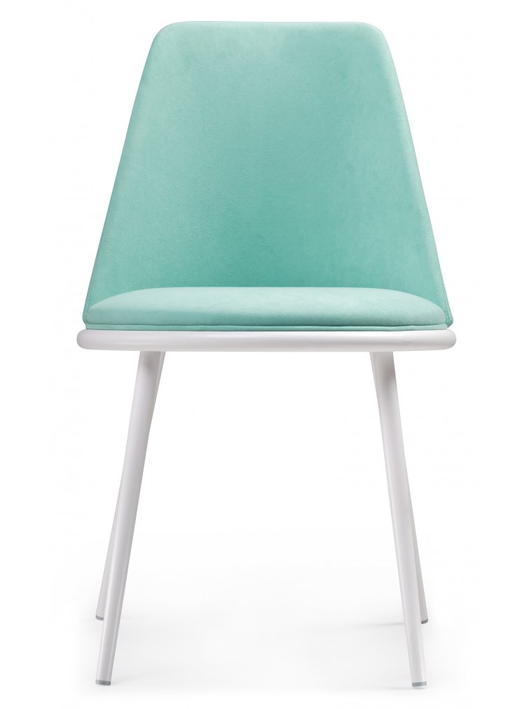 Стул на металлокаркасе Алдис катания лагун / белый матовый