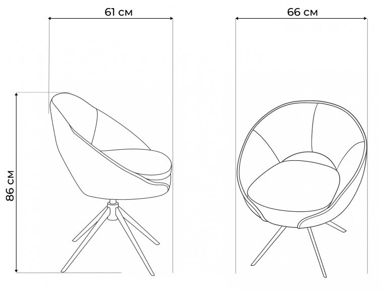 Стул на металлокаркасе Anabel 360 поворотный темно-серая экокожа / букле / черный