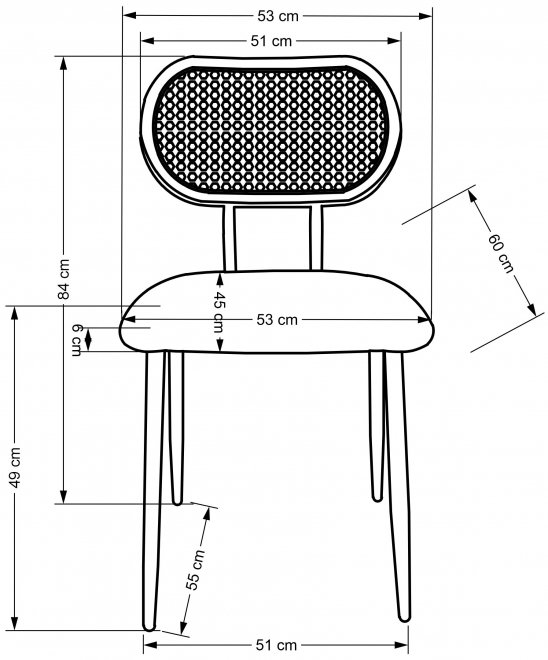 Стул на металлокаркасе K503 серый