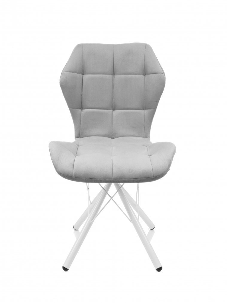 Стул на металлокаркасе Бабочка паутинка / серый / белые ножки