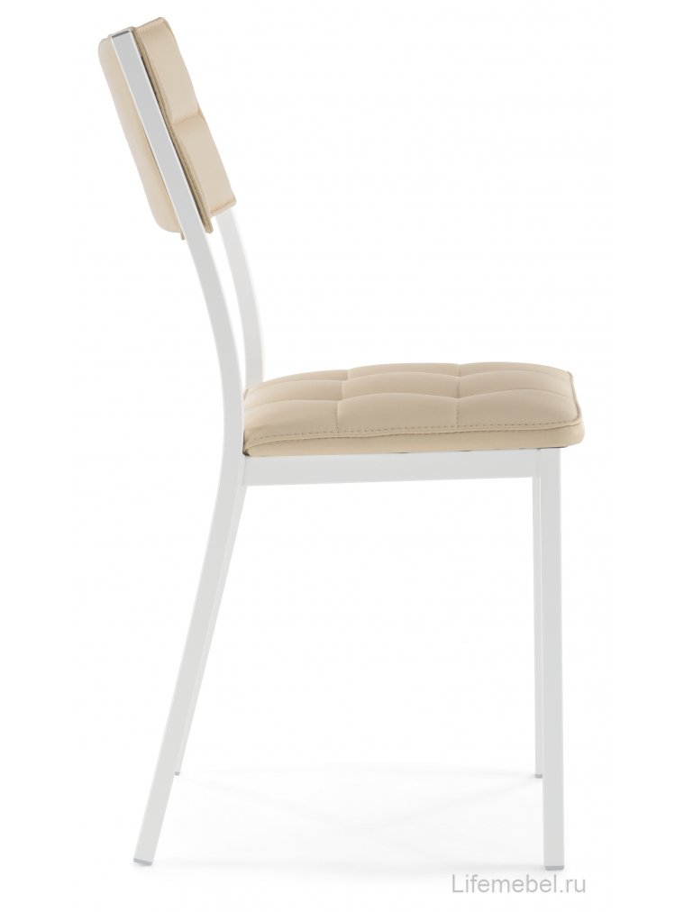 Стул на металлокаркасе Бекал кожзам d1 / белый