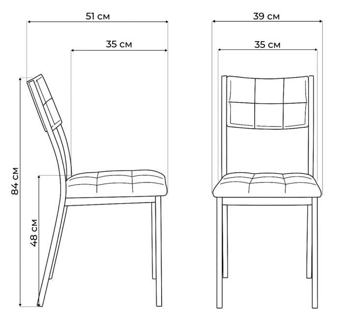 Стул на металлокаркасе Бекал темно-серый / графит