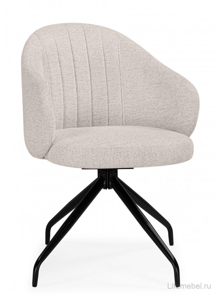 Стул на металлокаркасе Bekar крутящийся бежевый / черный