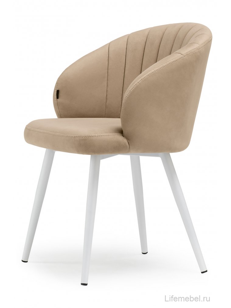 Стул на металлокаркасе Бэнбу velutto 05 / белый