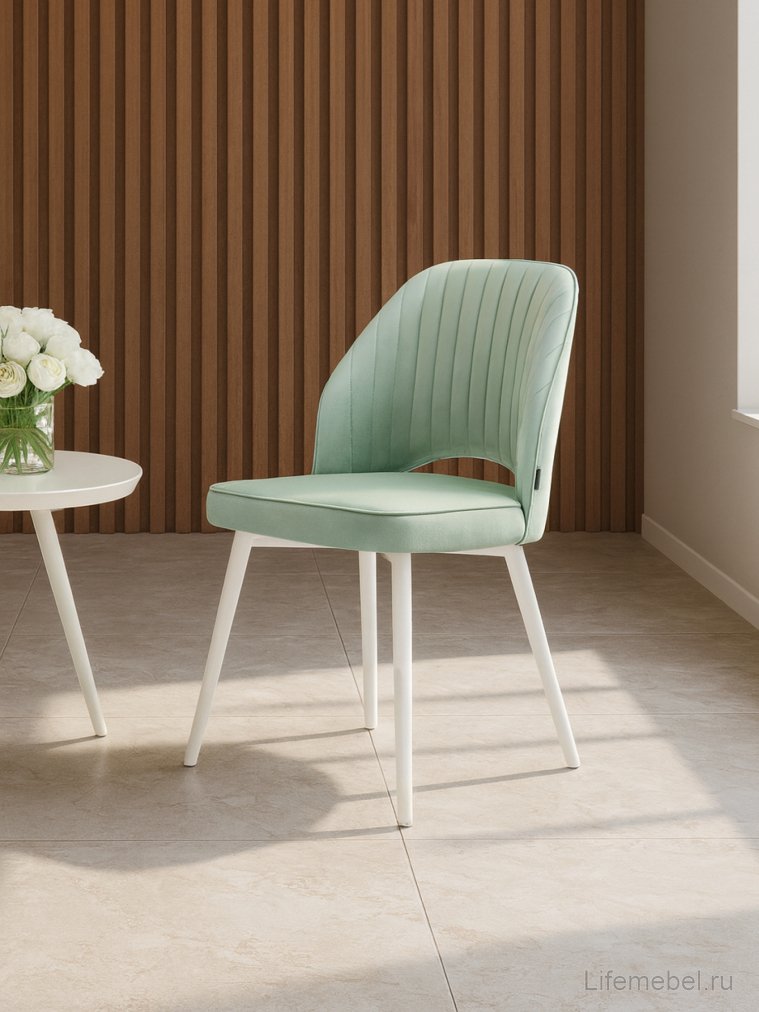 Стул на металлокаркасе Брейния velutto 14 / белый