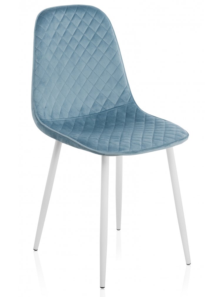 Стул на металлокаркасе Capri blue / white