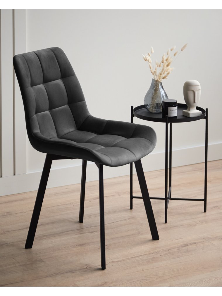 Стул на металлокаркасе Челси 360 П темно-серый (zd 995) / черный