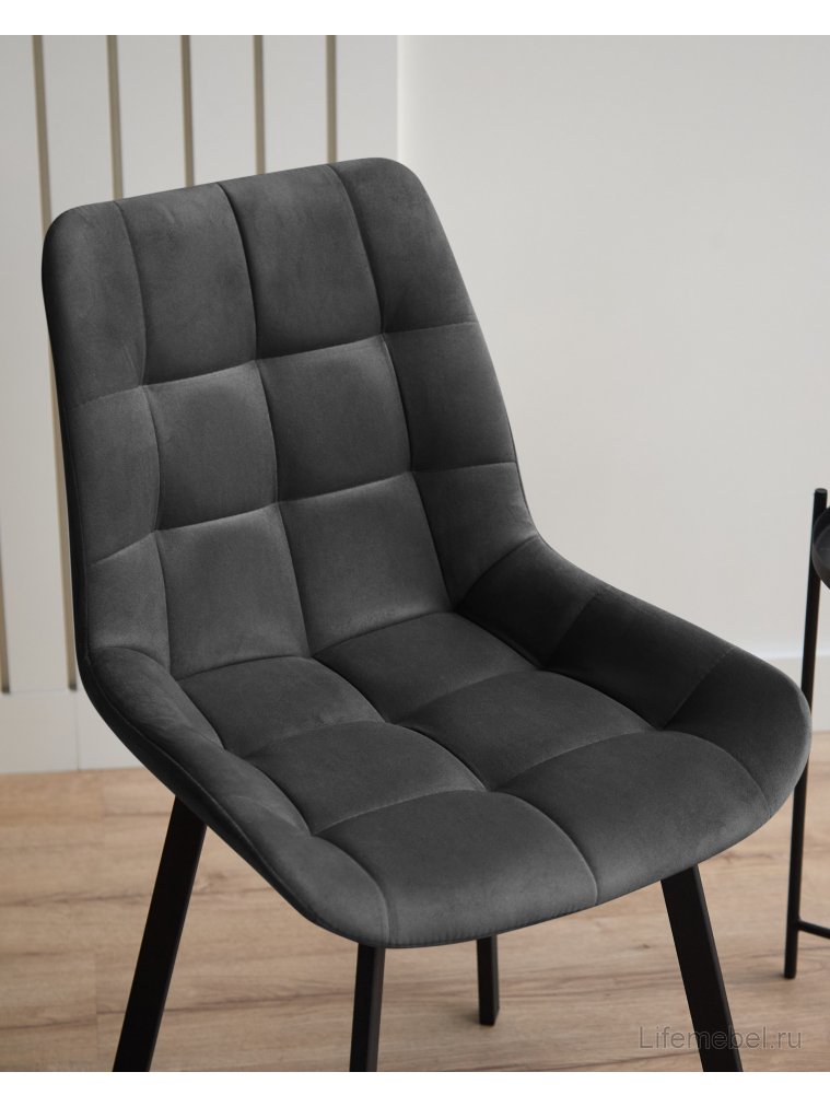 Стул на металлокаркасе Челси 360 П темно-серый (zd 995) / черный