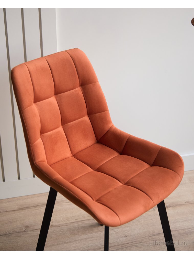 Стул на металлокаркасе Челси 360 П терракотовый (zd 432) / черный